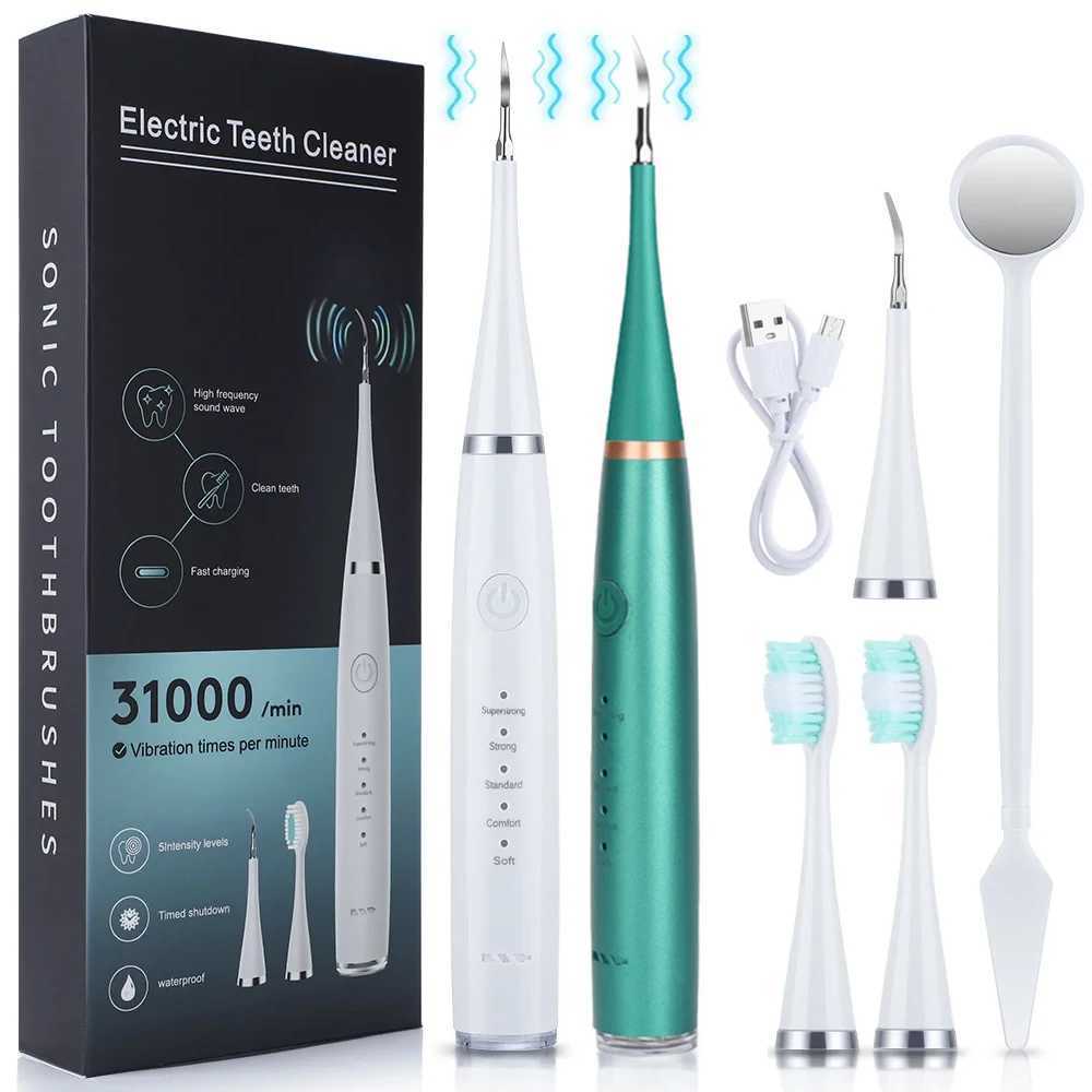 New Arrival 3-in-1 electric dental scale electric toothbrush portable oral care Tatar plaque removal ultrasonic cleaning teeth whitening kit G241017