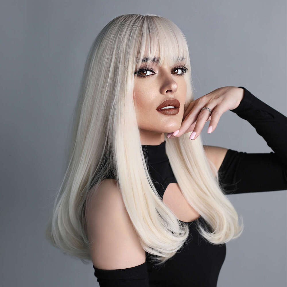 Fashionable Women's Color Long Hair Wool Curly Full Head Set Wig Cover