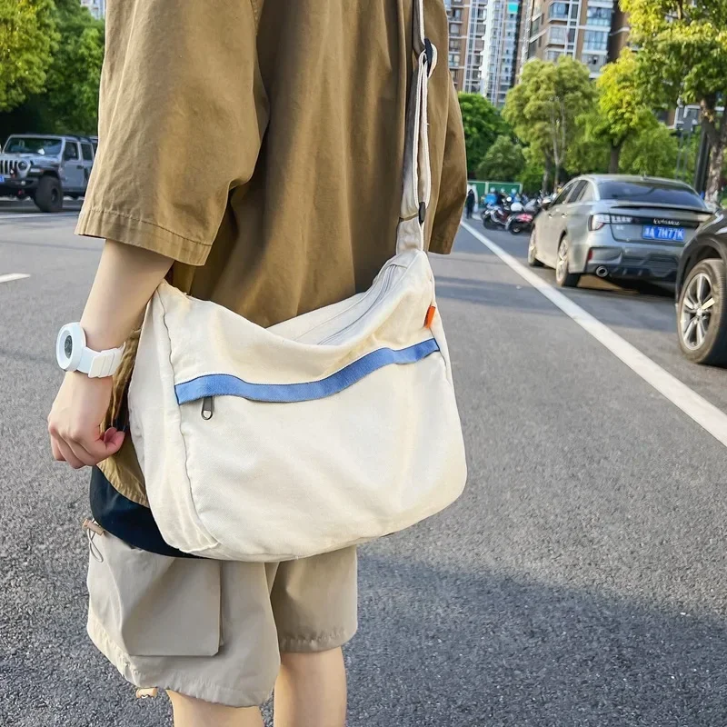 Designer Canvas Bags For Women Vintage Handbags TLXT Casual Shoulder Crossbody Bag Eco Bag Korean Messenger Bag Y2K Unisex Black Shopper Bag