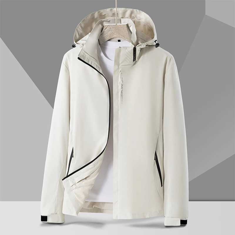 Men Hooded Jacket Autumn Thin Sport Jackets Causal Windbreaker Breathable Outdoor Coats Windproof Mens Clothing Top X241017