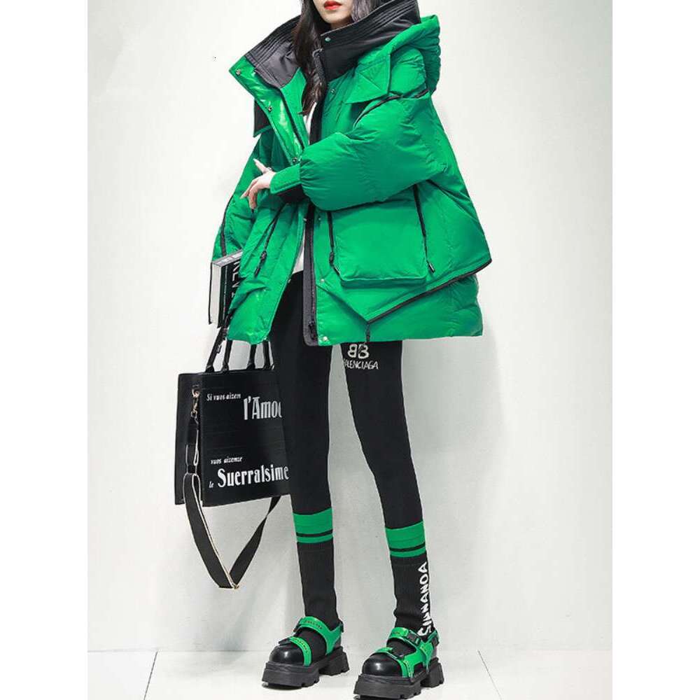 Women's Coats 2024 Medium-Length Hooded Collar Down Jacket Thick Warm Winter Jackets Fashion Loose Women Parkas
