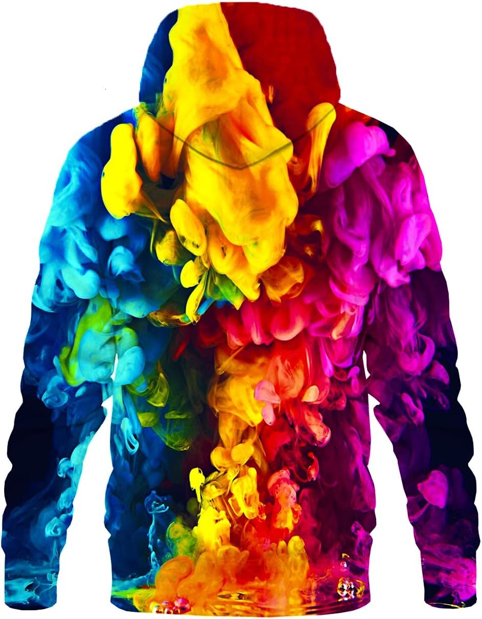 Hoodie for Mens Womens Unisex 3D Novelty Hoodies for Men Women Cool Graphic Pullover Sweatshirts with Pockets Graphic Pullover Long Sleeve Fashion Tre