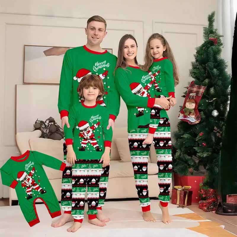 Christmas Family Matching Set Pajama Clothing Set 2024 Cartoon Printing Mother Children Baby Christmas Family Appearance Pajama W241015