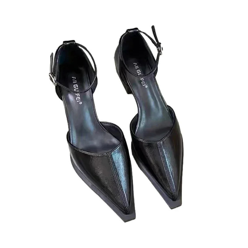 Pointed Toe Sexy Sandals Women Mid Heels Party Shoes Summer 2024 Pumps Fashion Slippers Chunky Female Dress Zapatos Shallow 241016