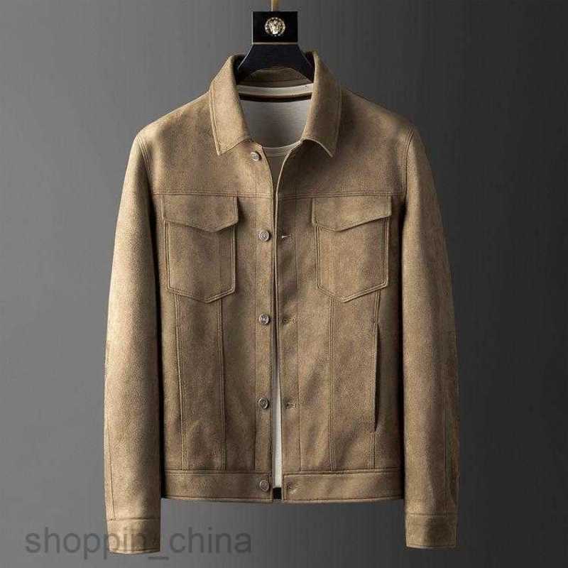 Men's Jackets Coats Suede Coat for men spring and autumn high-end texture luxury, new lapel casual workwear jacket