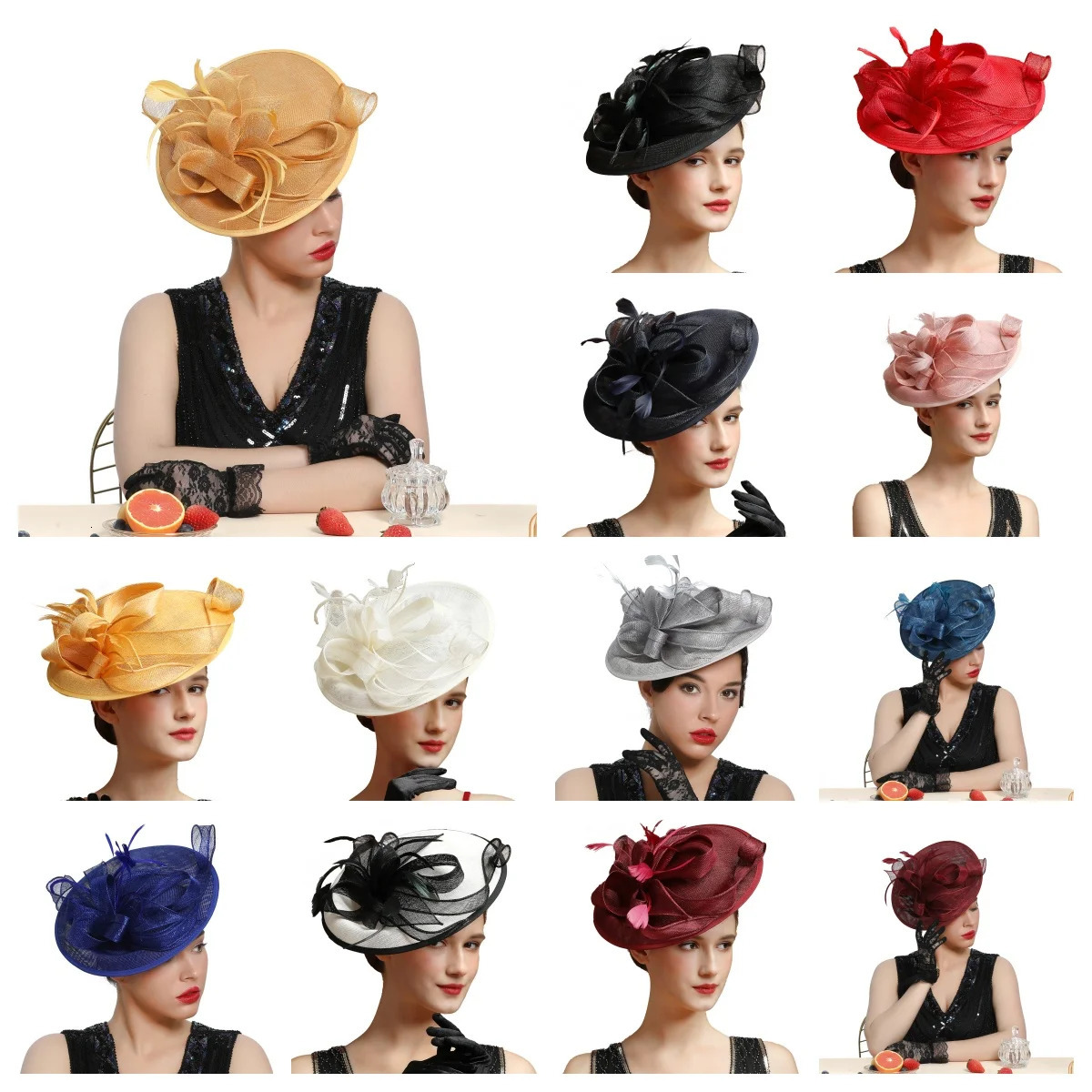Christmas Sinamay Fascinator Carnival Perfect Wedding Hat Multi Color Unique Derby Party Hat Headpiece 241009