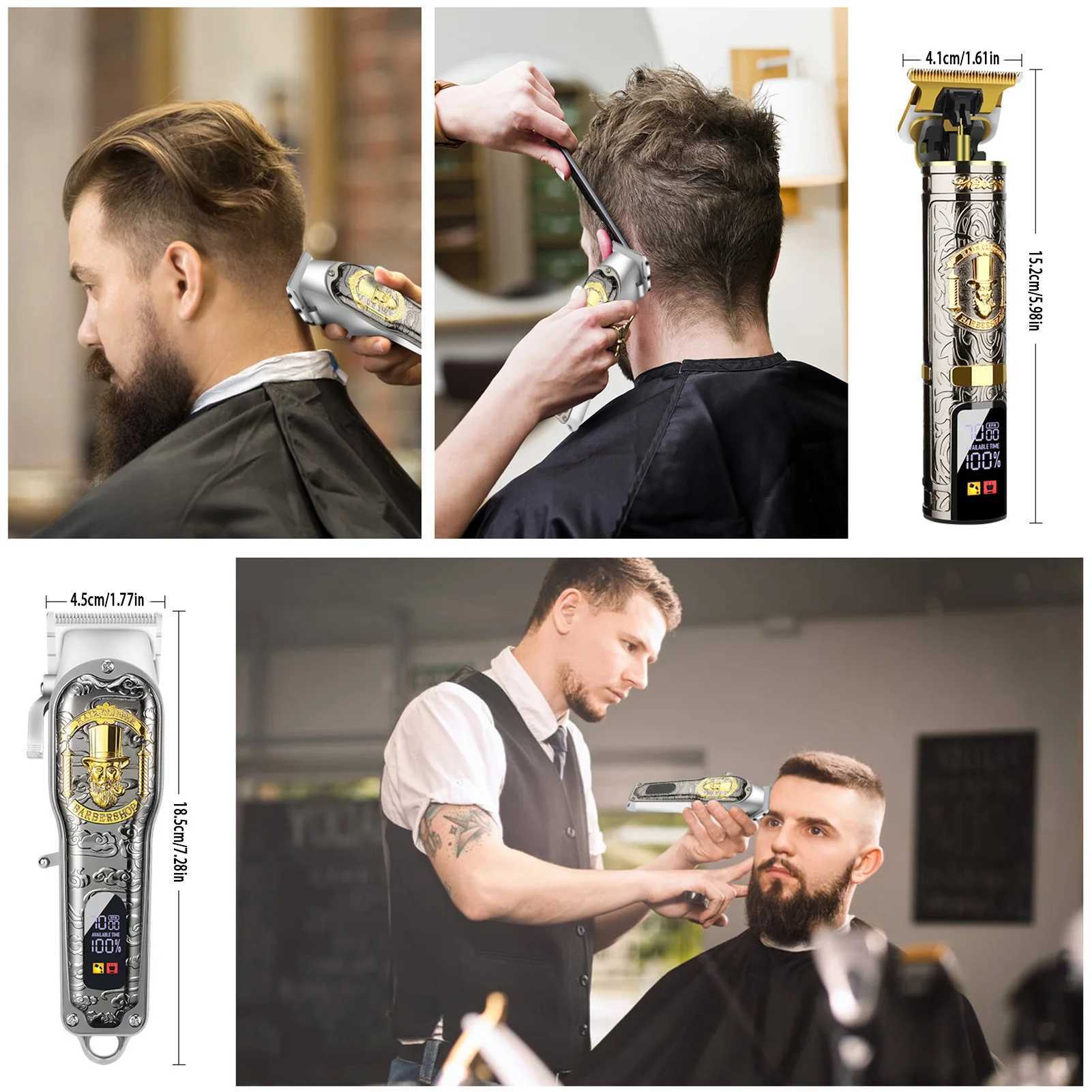 2 household salon electric hair clippers with digital display for hair cutting and beauty purposes W241017