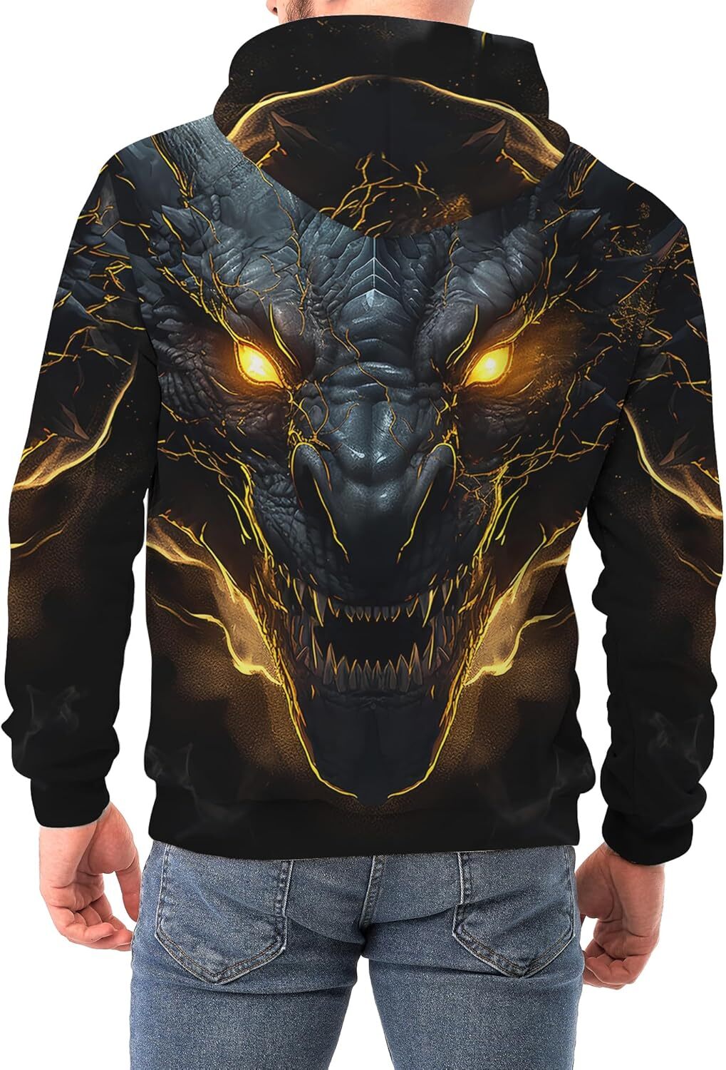 Hoodie for Mens Womens Unisex Cool Animal Print Pullover Hooded 3d Graphic Print Sweatshirt with Big Pockets Graphic Hoodies sweatshirt Pullover Long 
