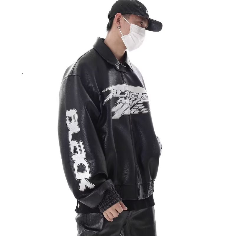 Sier Street Racing Suit Jacket Mens Oversize American Vintage Motorcycle Coats Letter Printing Hip Hop Baseball Uniform