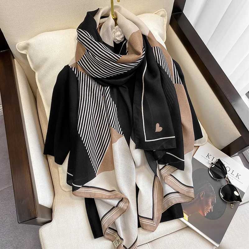 2023 New Warm Cotton Scarf Winter Warm Neck Shawl and Wrap Blanket Scarf Headband Pashmina Fem Store Foard X241017