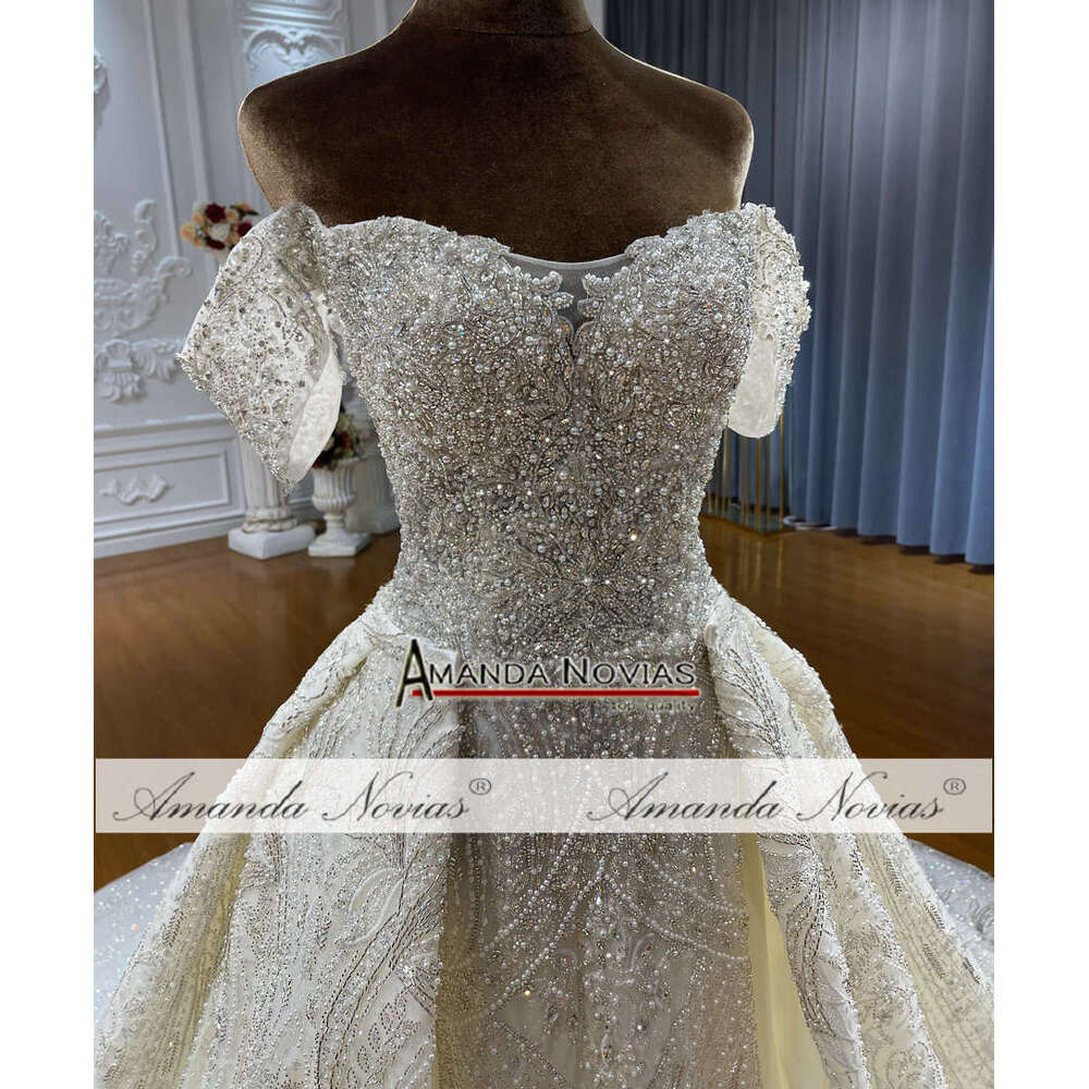 Amanda Novias Off Shoulder Detachable Skirt Wedding Dress