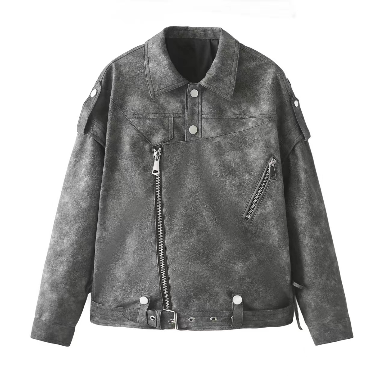 Women's Faux Leather Jackets Coat Casaco Feminino Inszartrafz Outewar Long Sleeve Streetwear With Zipper 2024 Chaqueta Rehes