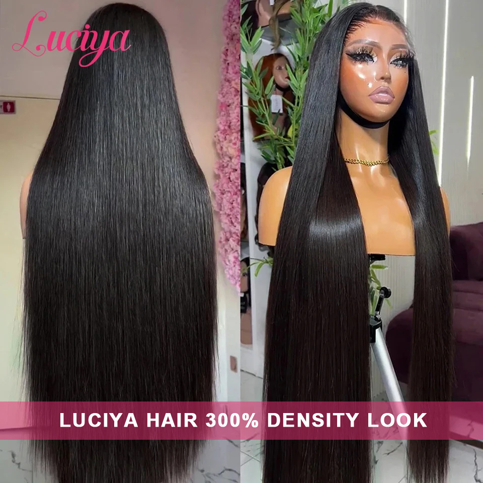 Straight 13X4/13X6 Transparent Front Wigs Pre Plucked 360 Frontal Human Hair 5X5 HD Lace Closure Wig
