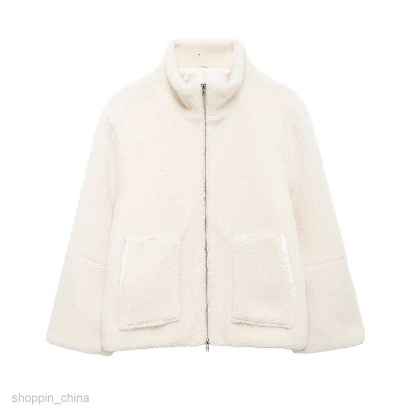 Women Jackets Coats style autumn and winter new women's clothing solid color lazy style lamb wool high neck woolen coat
