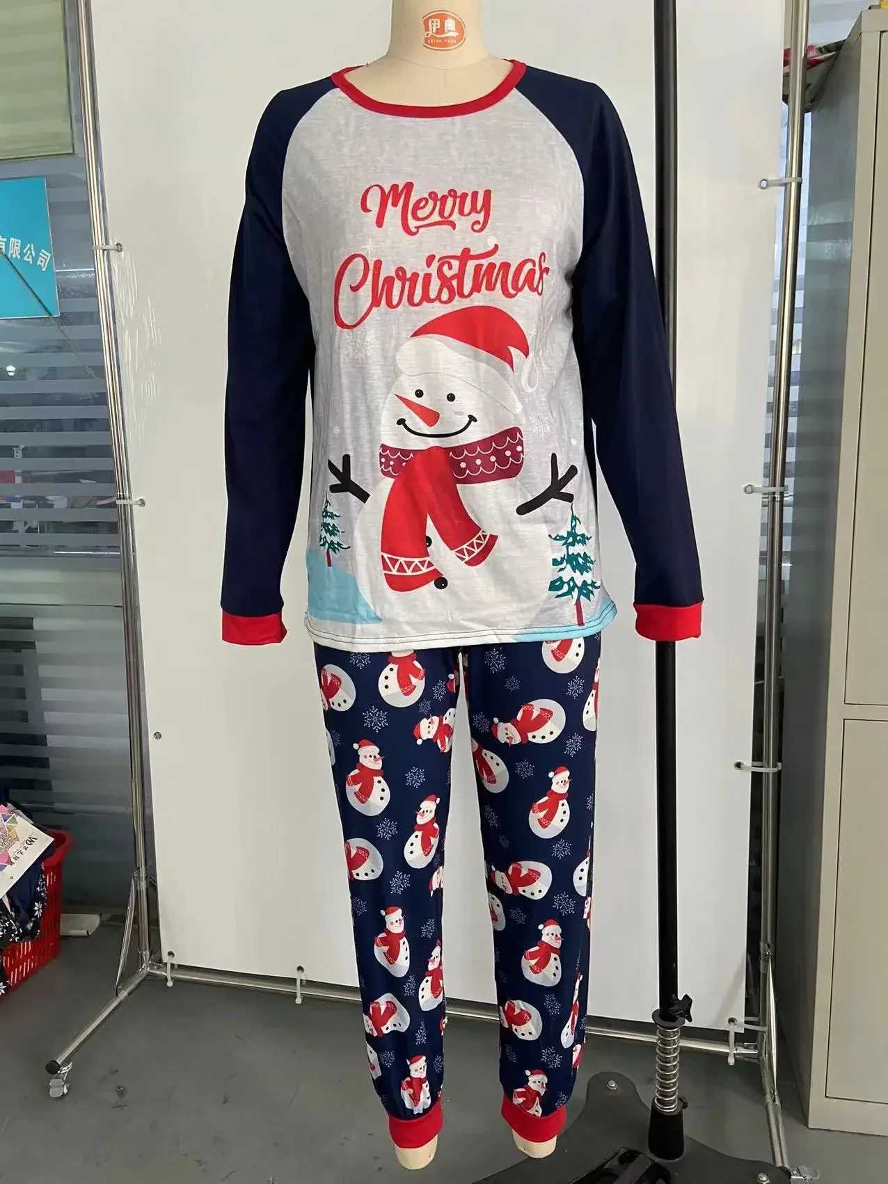 2015 Christmas Family Matching Pajamas Adult and Children Baby Clothing Snowman Printed Top and Pants Set Christmas Pajamas W241015