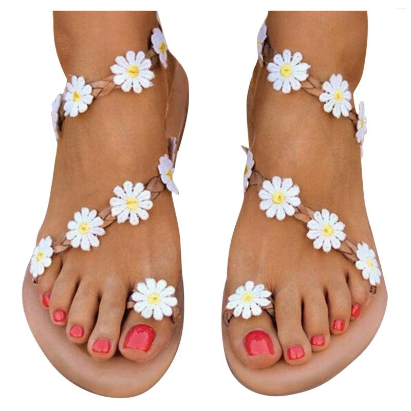 Sandals Large Beach Size Casual Flat Roman Summer Shoes Wear Women'S Closed Toe atos Para Mujeres zhanyishengli
