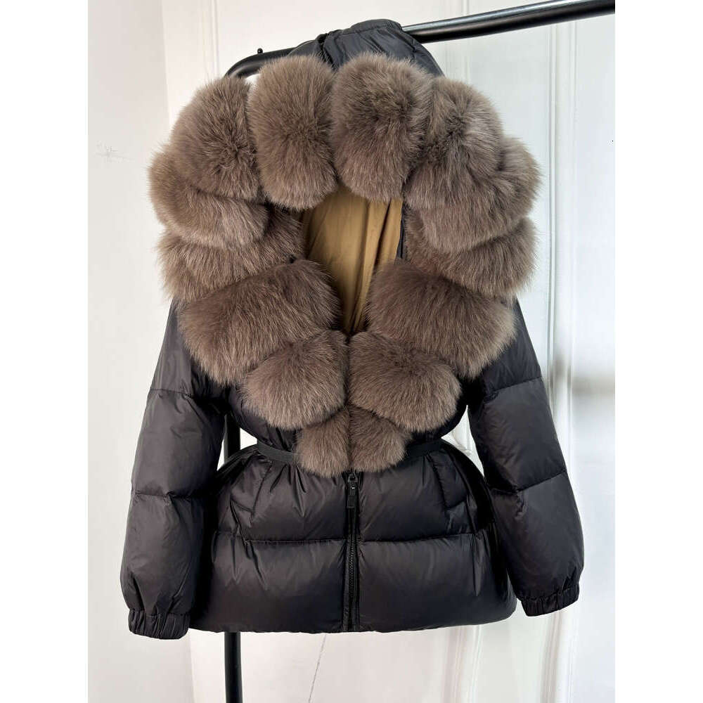 Janveny 2024 Winter Puffer Jacket Women Real Fox Fur Hooded Thick Warm 90% White Duck Down Coat Female Parkas Waterproof