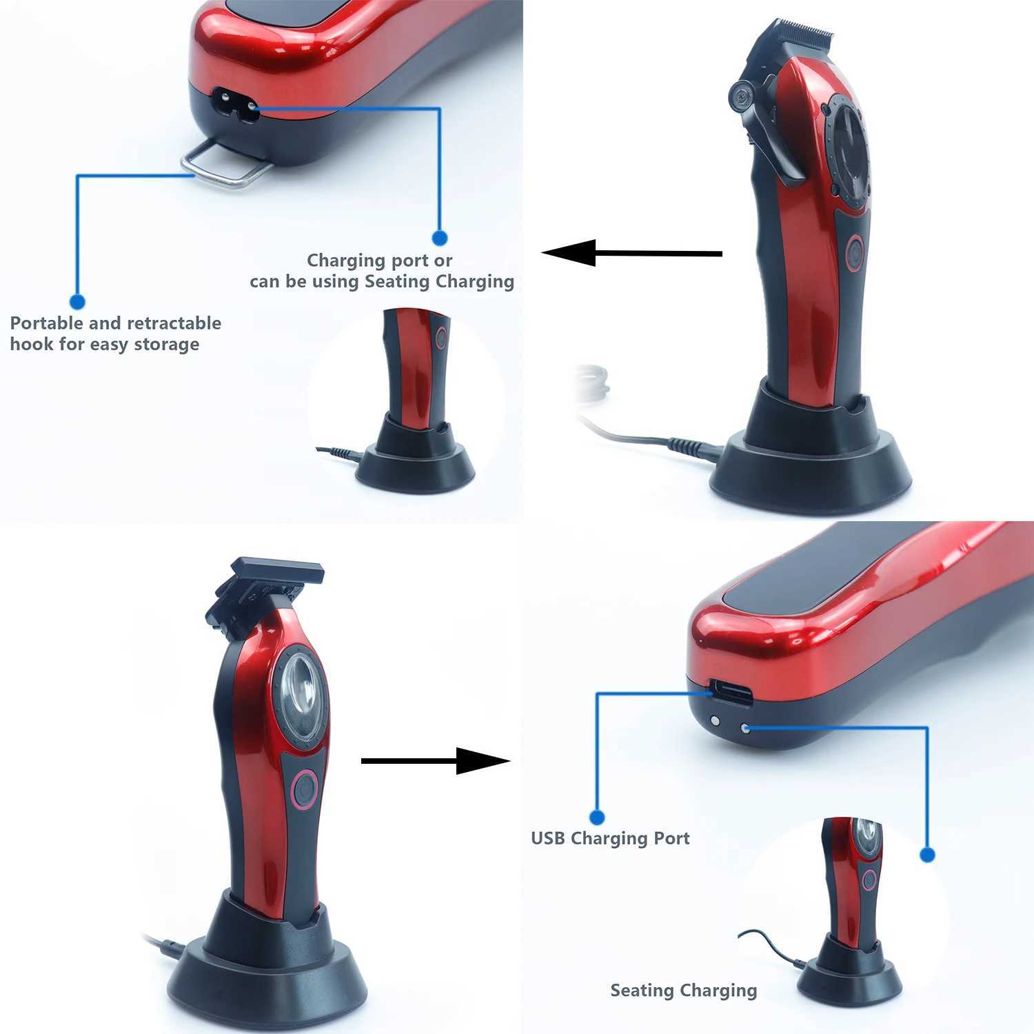 HClippers Professional Original Hair Clippers Combo for Men Haircut with 11 Limit Combs 2 Charging Base Hair Trimmer W241017