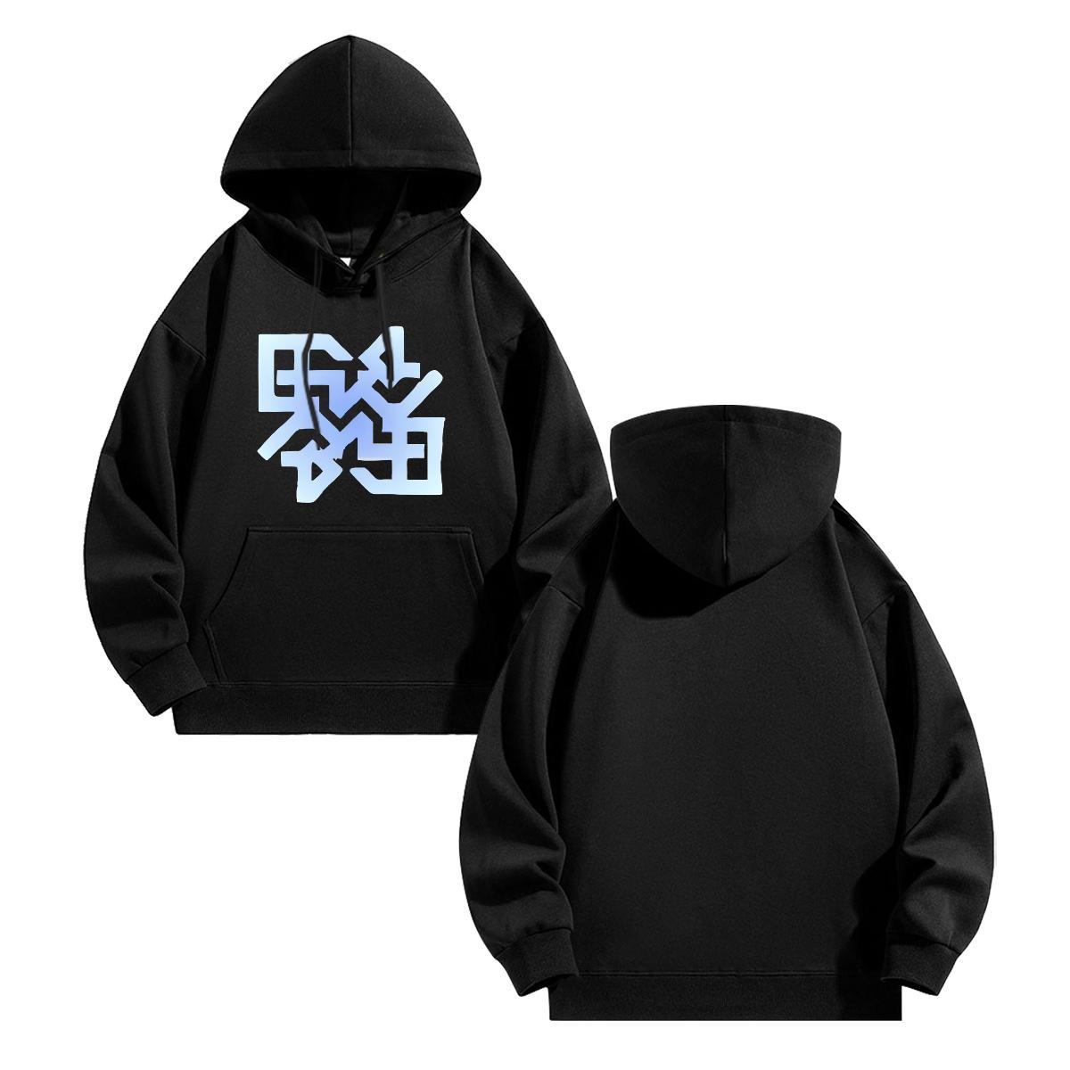DIY Mens Hoodie Hooded Collar Long Sleeve Soft Hoodie for Man Woman Plus Size Cartoon Clothes Outdoor Tech Fleece