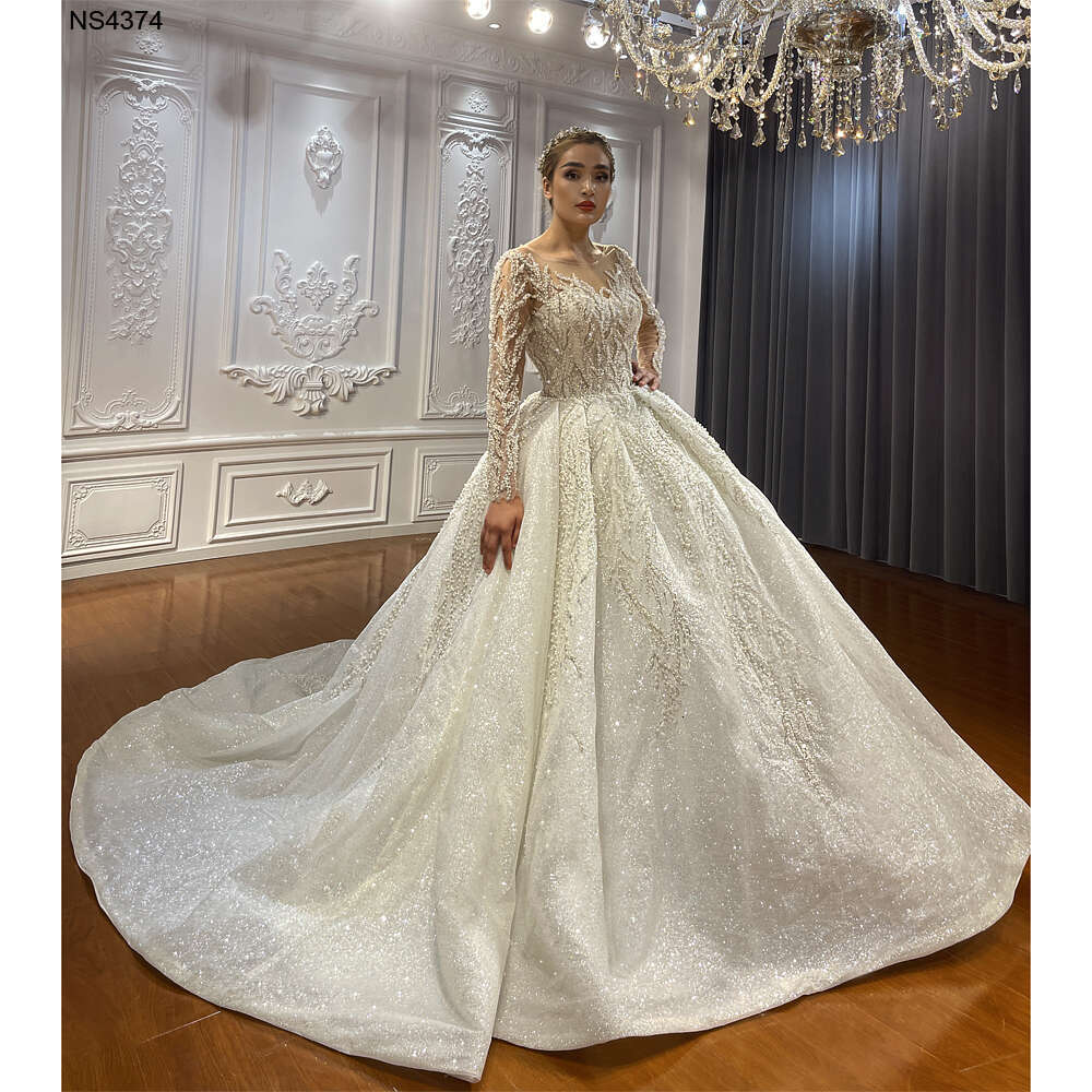 Popular Long Sleeve Ball Gown Wedding Dress
