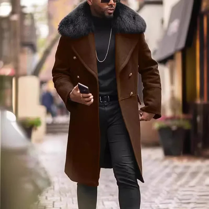 Highend Winter Warm Overcoat British Vintage Quality Woolen Jacket Mediumlength Casual Trench Coat For Men Women 241017