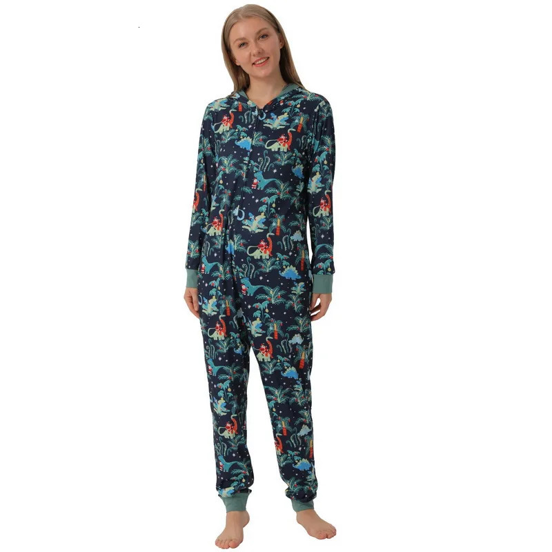 Christmas Family Pajamas Set Daddy Mommy Daughter Son Matching Sleepwear Casual Green Blue Cotton Clothing Baby Cute Jumpsuit 241017