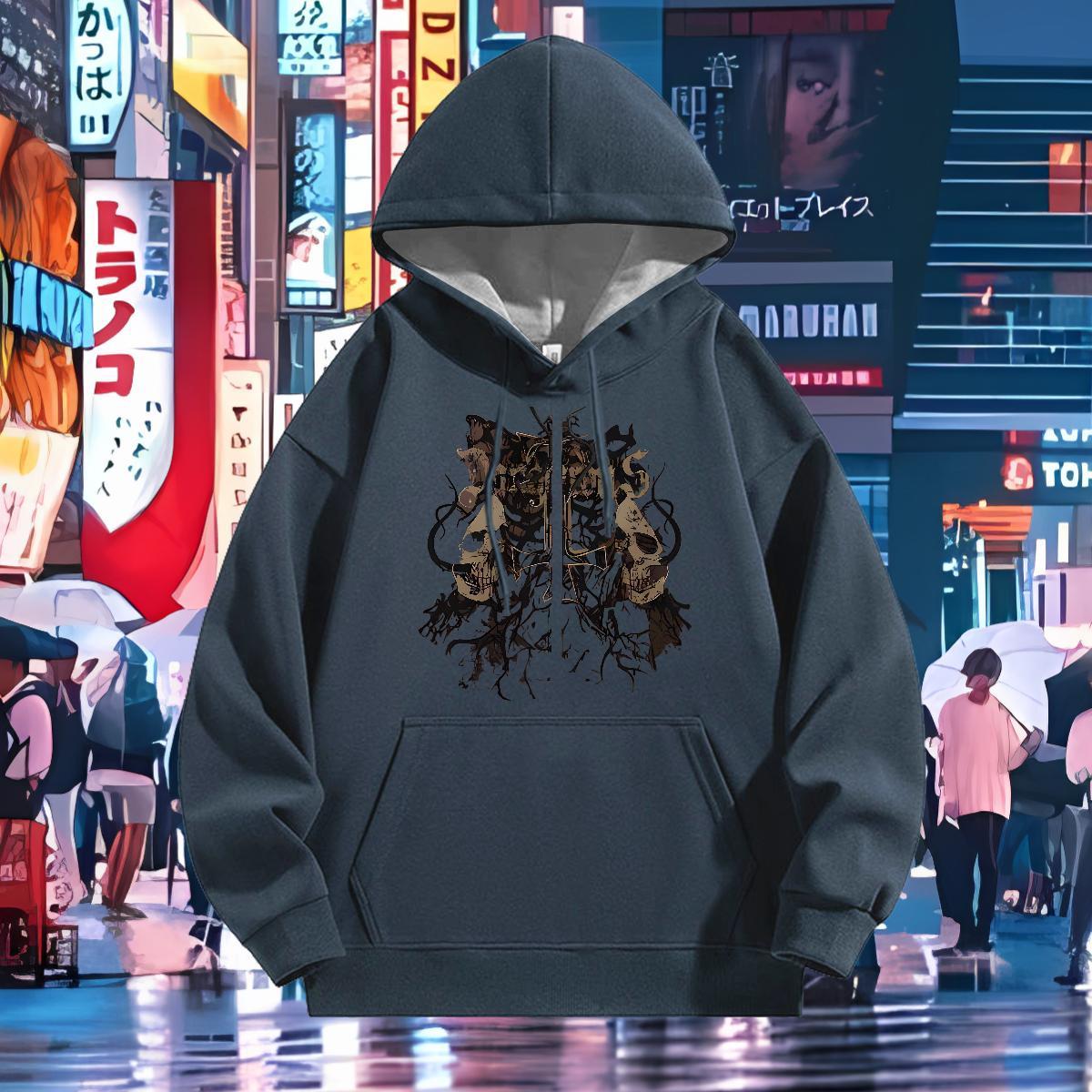 Fashion Design Hoodie for Men Long Sleeve Drawstring Soft Men Tops Hoodie Casual Clothes Plus Size Custom Thick Fleece
