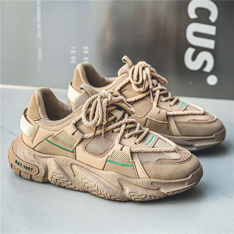 Casual Men Shoes 2024 Autumn New Breathable Mesh Athletic Retro Sports Shoes Thick Bottom Daddy Shoes