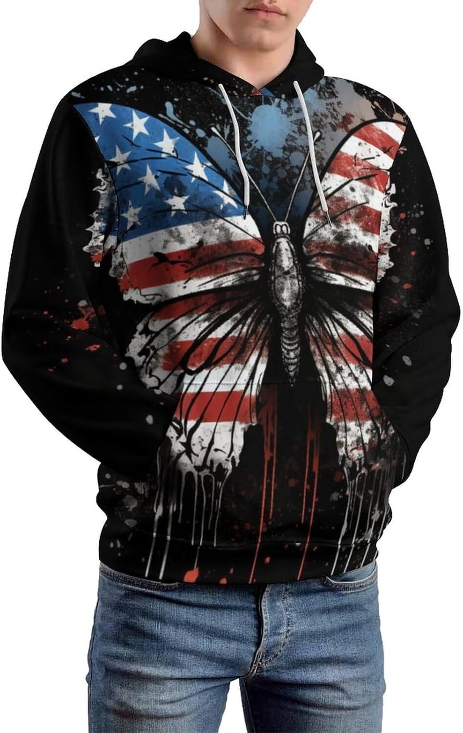 Hoodie for Mens Womens Unisex Psychedelic Butterfly Hoodie 3D Printed Funny Insect Pattern Hoodies Sweatshirt For Men Graphic Hoodies sweatshirt