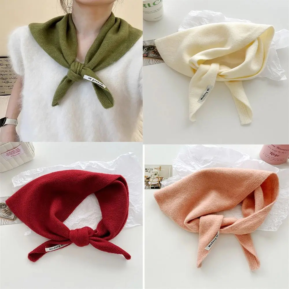 wool knitted triangular scarf multifunctional warm headwear shawl womens warm shawl 241017