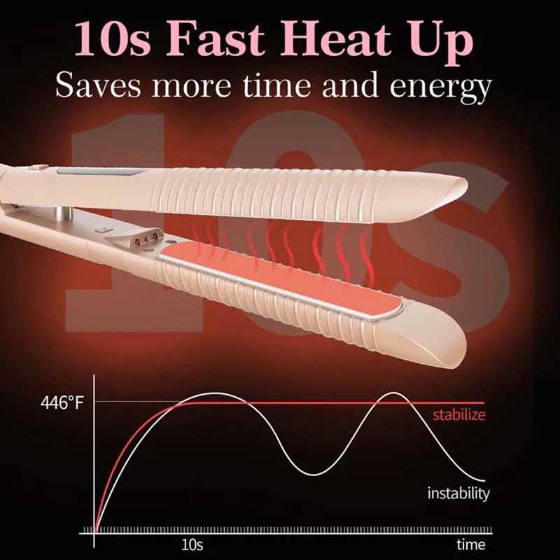 2 In 1 Fast High Temperature Portable Professional Infrared Anion Hair Straightener Ceramic Splint ToolsXJ241016