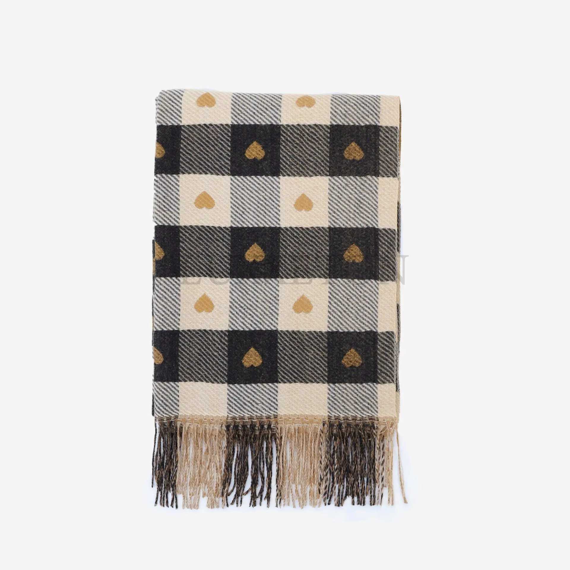 Scarves Wen Knitted patterned Plaid Girl Winter Keep Warm College Fashion and Leisure Chic Classy Fem X241017