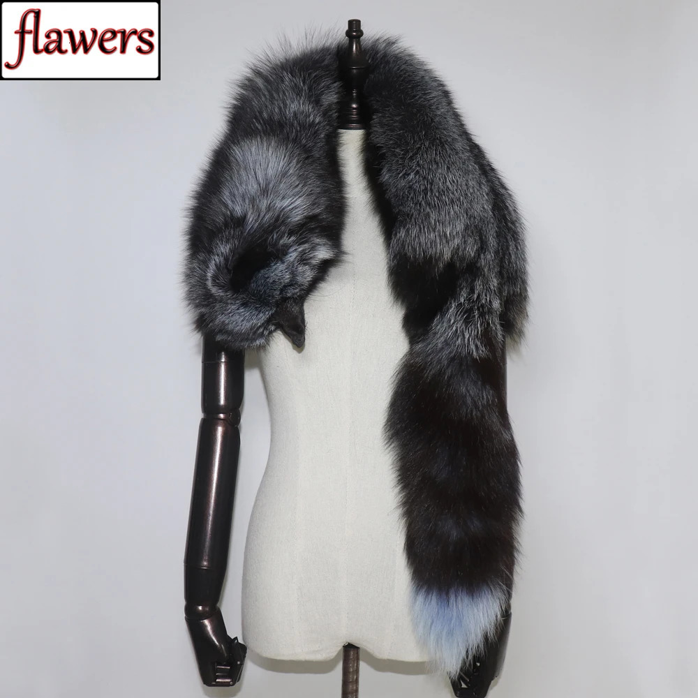 Party y Womens Real Winter Fox Fur Scarf Natural One Piece Collar Warm and Soft 241009