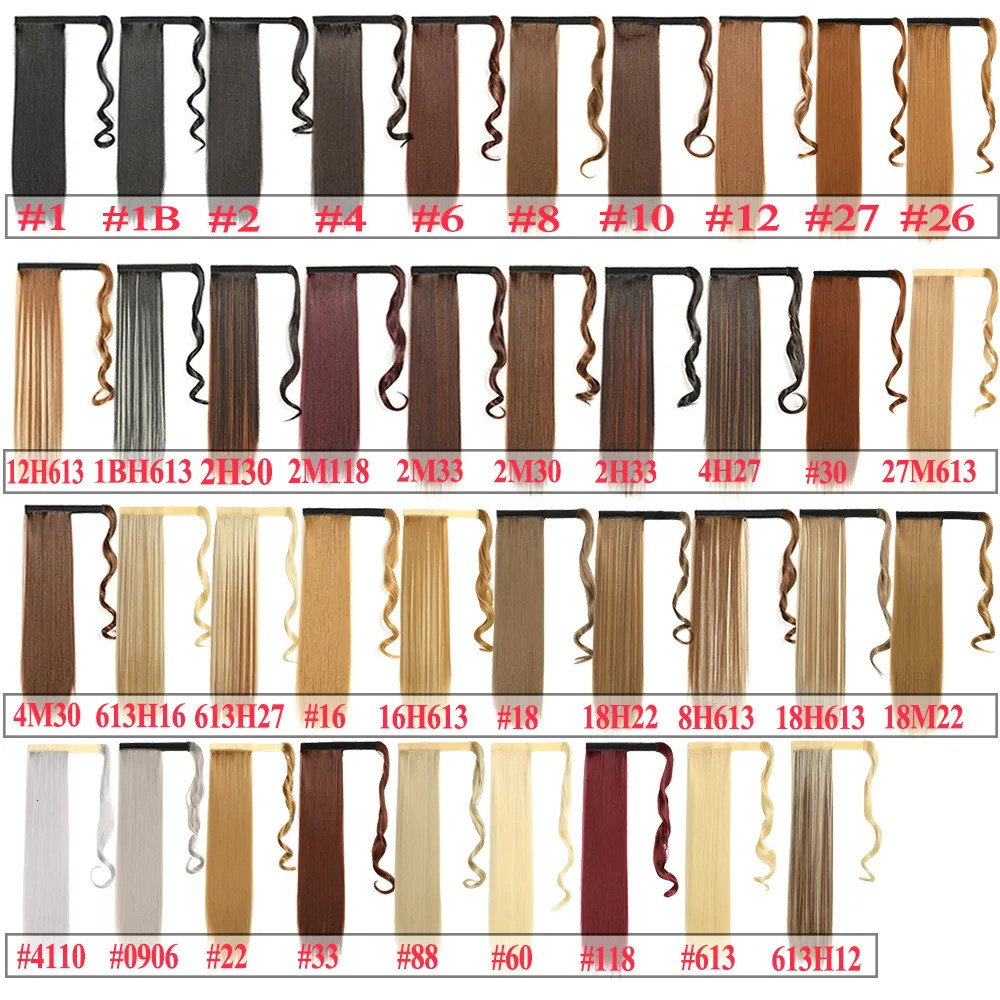 Long Wrap Around Clip In Ponytail Extensions 161822 Inch Straight Yaki Ponytail Synthetic HairPiece Ponytail Fake Hair 241009