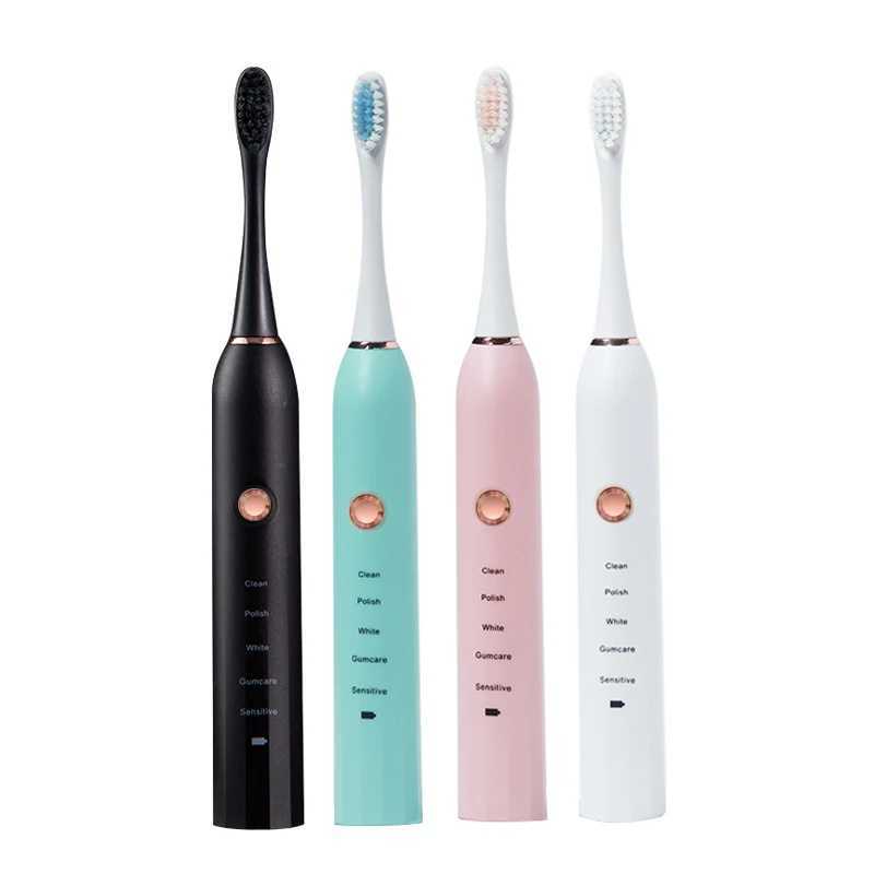 New Arrival Rechargeable electric toothbrush with black and white sound wave removal for Tartar oral hygiene IPX7 waterproof comes with a replacement 