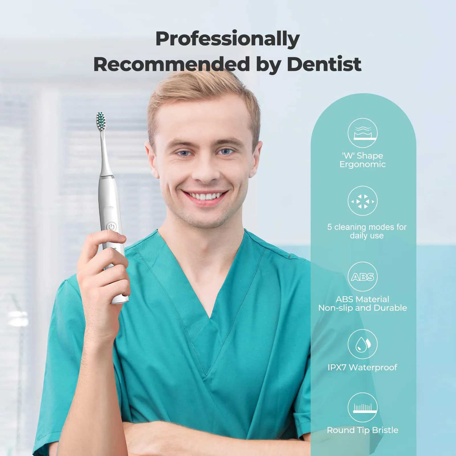 New Arrival Sonic electric toothbrush teeth cleaning adult ultrasonic USB charging automatic whitening IPX7 waterproof tape brush head G241017