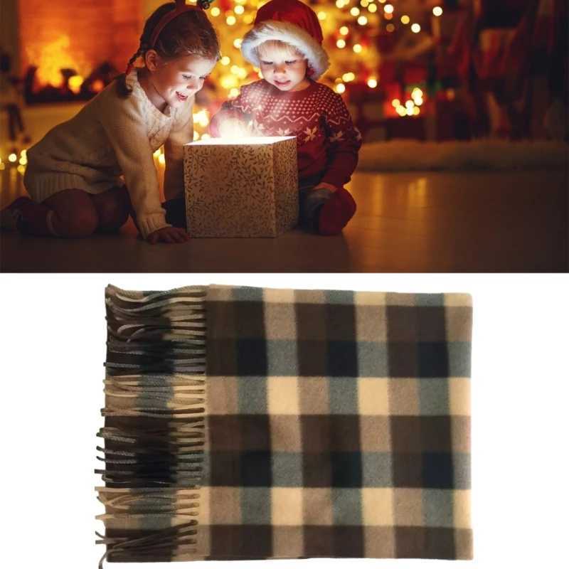 Santa Claus plain blanket 160x30cm Oversi winter autumn warm scarf big Tatar scarf shawl classic Tassel X241017