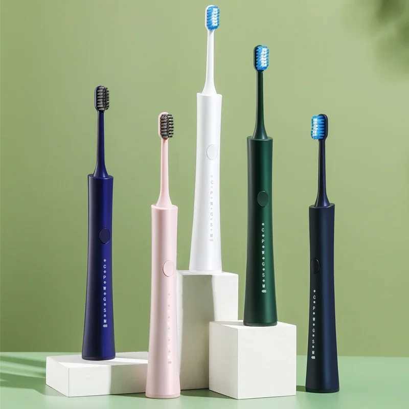 New Arrival Sonic electric toothbrush adult timer brush IPX7 waterproof 6-speed USB charging toothbrush replacement head set G241017