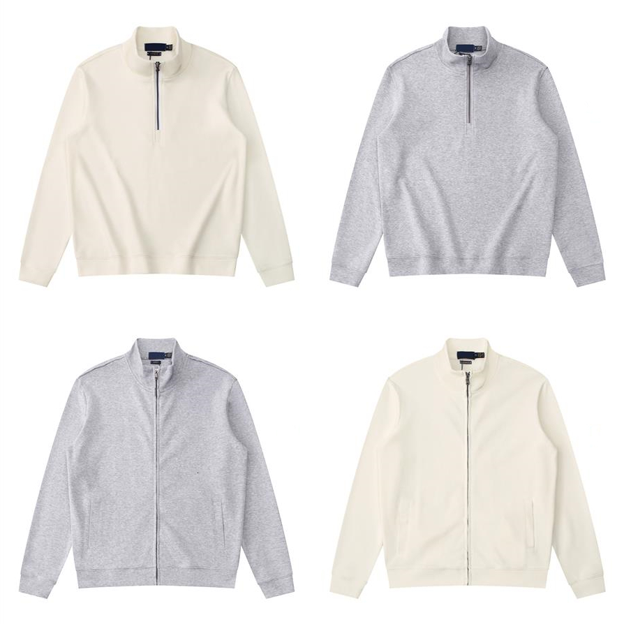 Mens sweatshirts black sweaters outwear coat zip cardigan pullover khaki grey white casual sweater designer Sweatshirts half zipper stand collar horse