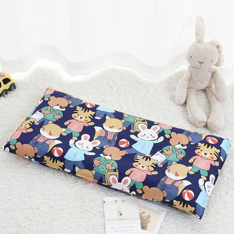 1 Piece Cartoon Animal Printing Baby Pillow 2 Sizes Toddler Pillow Breathable 100% Cotton Kids Baby Pillow 0-3 Years Old Child 241008