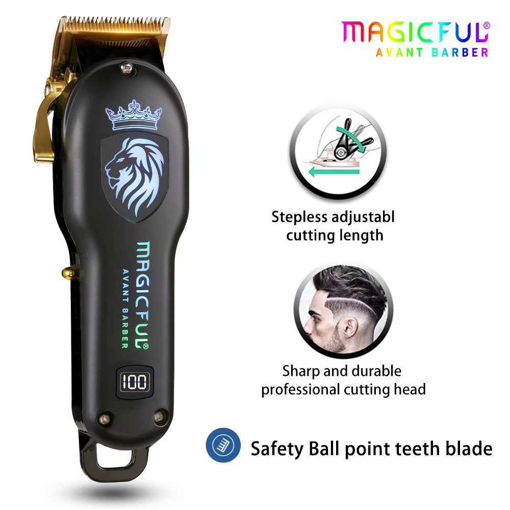 MAGICFUL new professional hair clipper rechargeable electric trimmer suitable for mens beard childrens hair cutting machines hair cutting machines W24