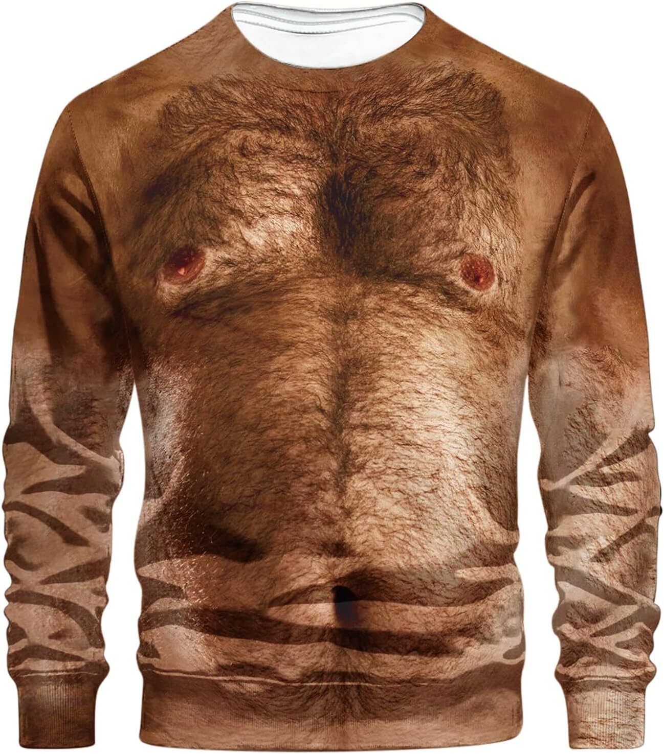 Long Sleeve Shirts for Men sweatshirt Men's Long Sleeve T-Shirt Funny 3D Fake Muscle Print Pullover Shirts Casual Loose Fit Novelty Graphic Blous