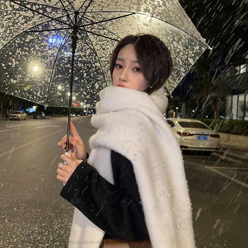 Winter cashmere plush autumn winter cashmere thick cashmere warm shawl classic knitted shawl fluffy shawl solid color soft shawl X2410175