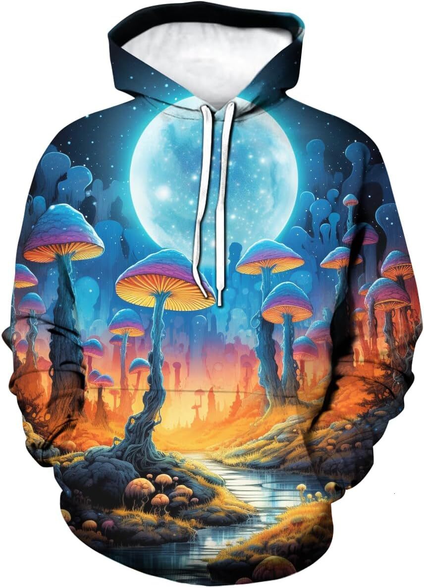 Hoodie for Mens Womens Mens Coloful Hoodies 3D Printed Psychedelic Graphic Hoodie Novelty Long Sleeve Top Graphic Hoodies sweatshirt Pullover Long Sle