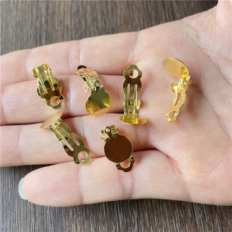 30 earring clips unperforated photo glass Cabochon setup camera jewelry base handmade discovery earring material iron W241017