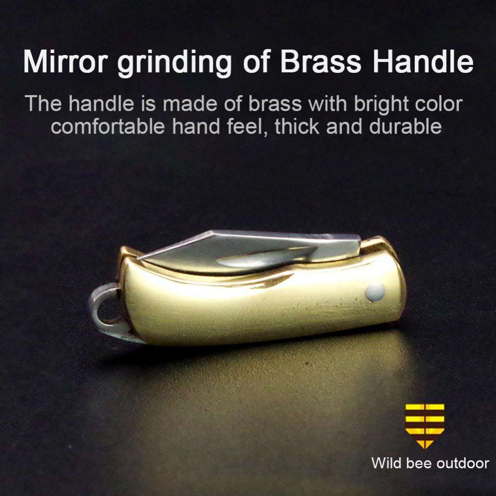 Folding Pocket Mini Brass Keychain Pendant Cleaver Blade Cutter Tool Open Express Portable Knife Kitchen Accessories