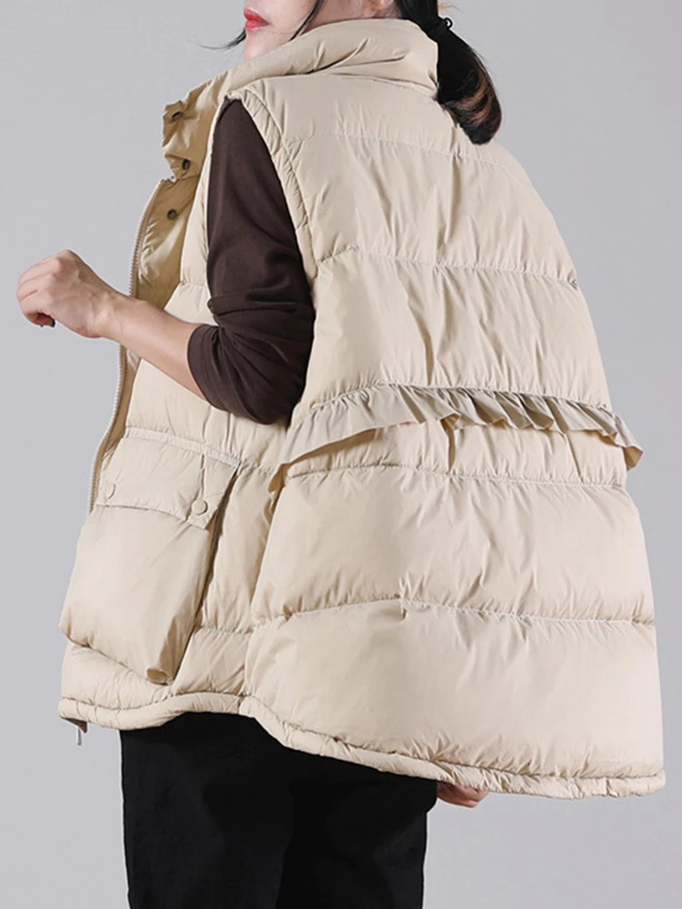 Winter Ultra Light Thin Duck Down Vest Feather Jacket Women Quilted Short Warm Basic Casual Oversize Waistcoat 241017