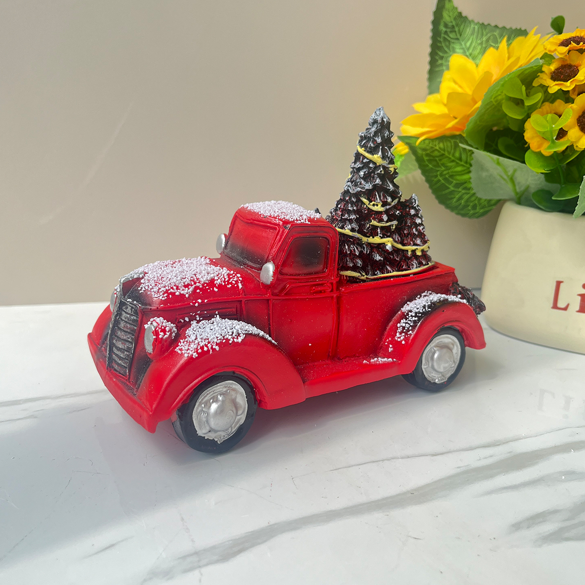 Christmas Decorations Classic Red Truck Farmhouse Style Centre Decorations