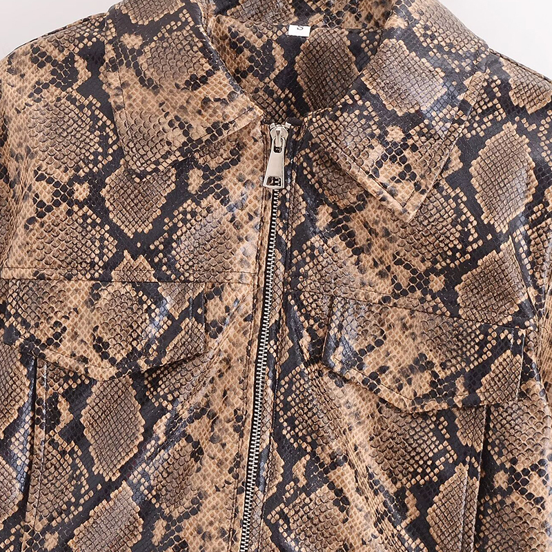 Leopard Print Leather Jackets Women's Fur Long Sleeve Cropped Outwear With Zipper 2024 Inszart Elegant Pu Coat Woman Tops