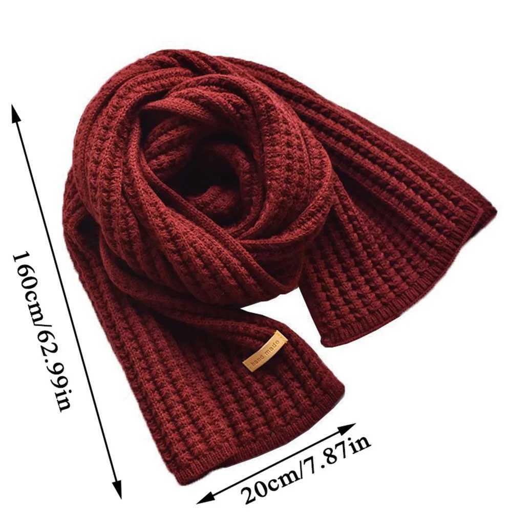 Wool knitted scarf knitted thick scarf outdoor windproof heat-resistant long shawl twill knitted collar couple shawl X241017